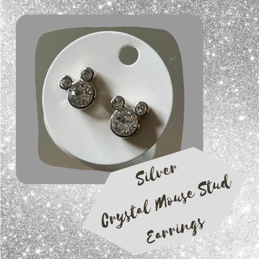 4/$20 Fun Silver Faux Diamond Stud Earrings  ~ NEW